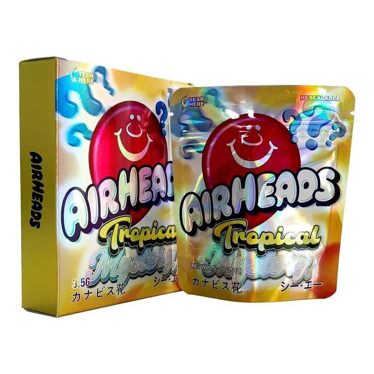 Airheads Tropical 3.5g Holographic Bag with Matching Box Design (500 Units / Per Lot)