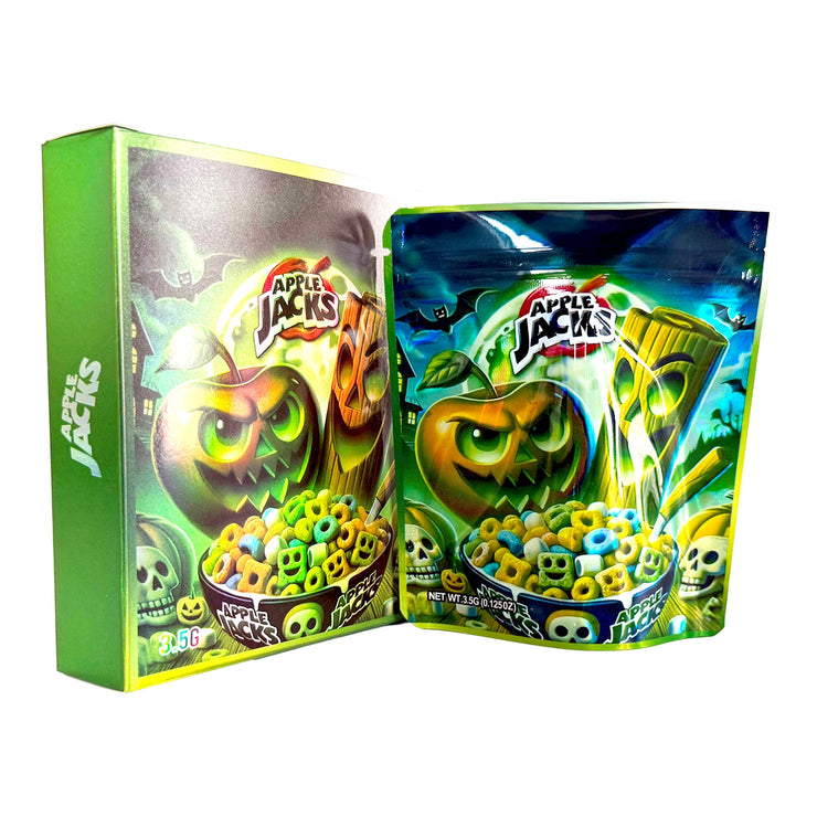 Apple Jacks 3.5g Holographic Bag with Matching Box Design (500 Units / Per Lot)