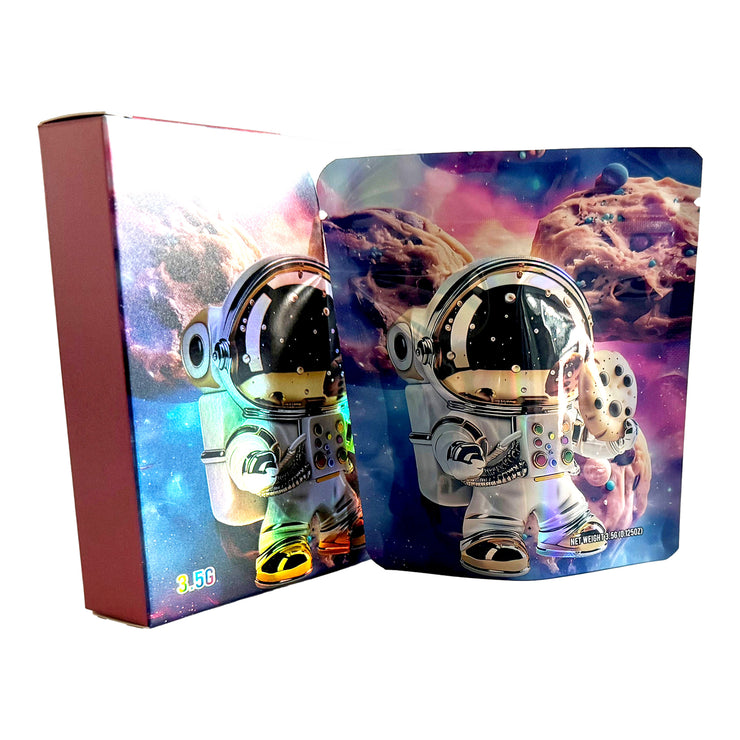 Astronaut Pink Candy 3.5g Holographic Bag with Matching Box Design (500 Units / Per Lot)