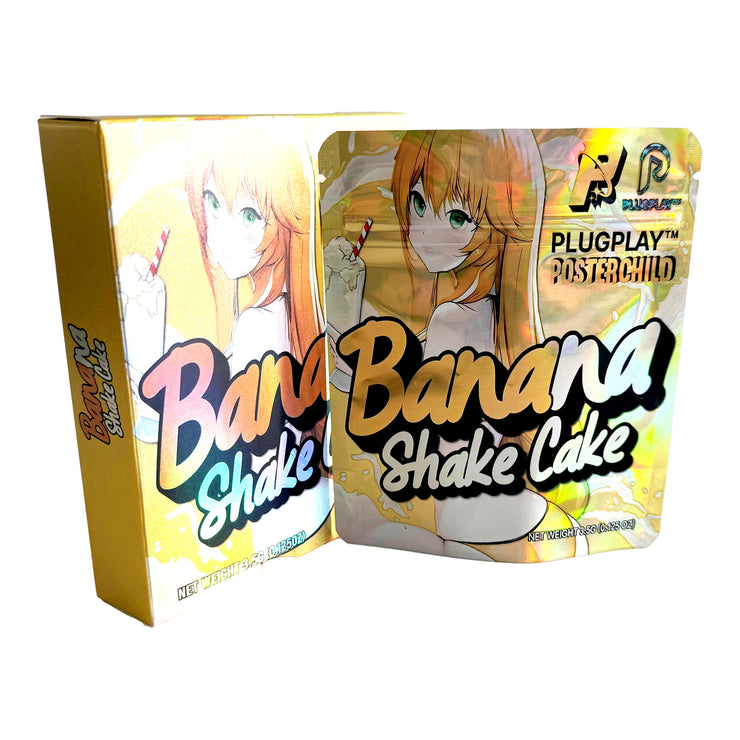 Banana Shake Lake 3.5g Holographic Bag with Matching Box Design (500 Units / Per Lot)