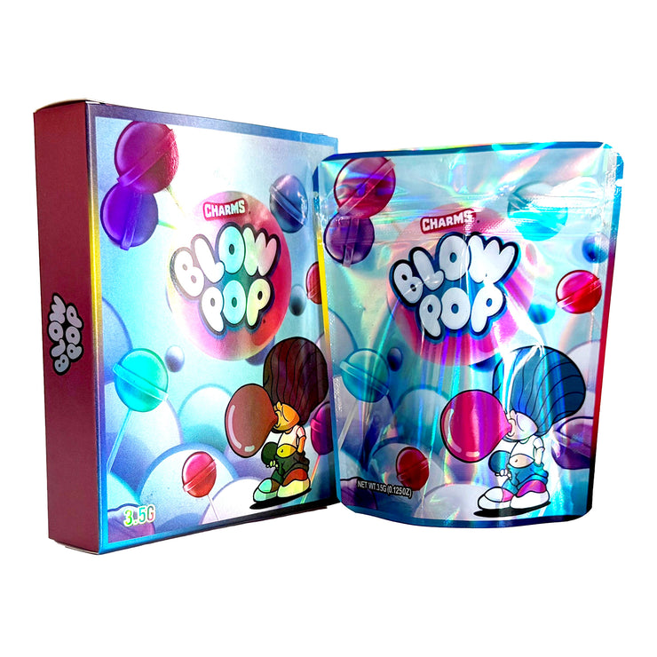 Blow Pop 3.5g Holographic Bag with Matching Box Design (500 Units / Per Lot)