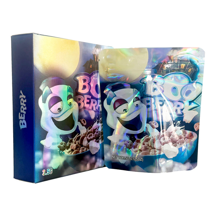 Boo Berry 3.5g Holographic Bag with Matching Box Design (500 Units / Per Lot)