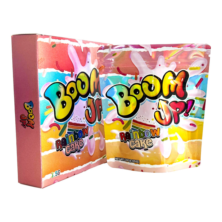 Boom up Rainbow Cake 3.5g Holographic Bag with Matching Box Design (500 Units / Per Lot)