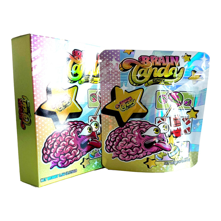 Brain Candy Exotics 3.5g Holographic Bag with Matching Box Design (500 Units / Per Lot)