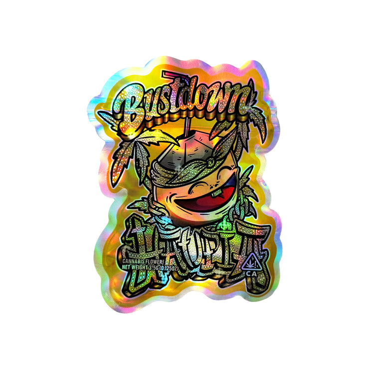 Bust Down Haupia 3.5g Holographic Die Cut Shape Bag (500 Units / Per Lot)