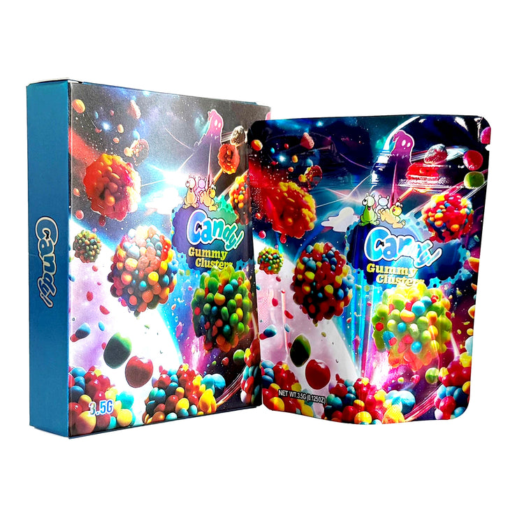 Candy 3.5g Holographic Bag with Matching Box Design (500 Units / Per Lot)