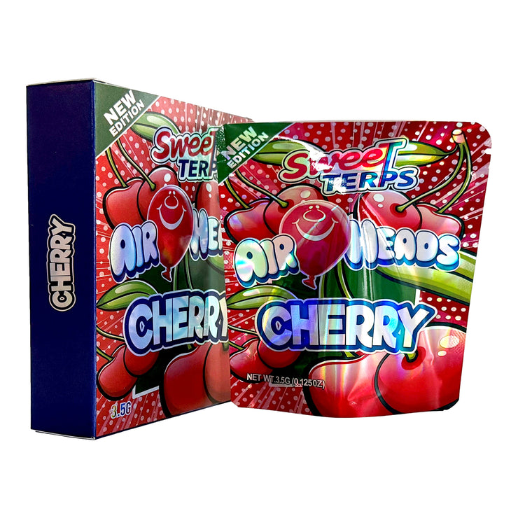 Cherry Air Heads 3.5g Holographic Bag with Matching Box Design (500 Units / Per Lot)
