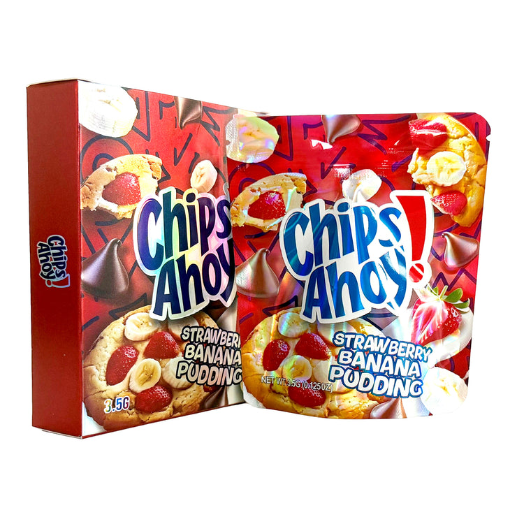 Chips Ahoy Strawberry Banana Pudding 3.5g Holographic Bag with Matching Box Design (500 Units / Per Lot)