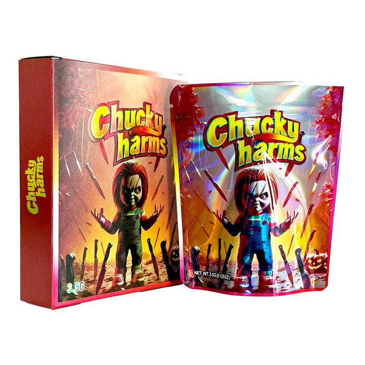 Chucky Harms 3.5g Holographic Bag with Matching Box Design (500 Units / Per Lot)