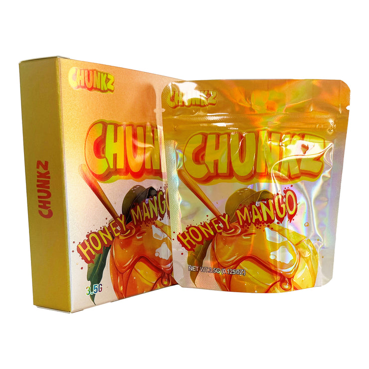 Chunkz Honey Mango 3.5g Holographic Bag with Matching Box Design (500 Units / Per Lot)