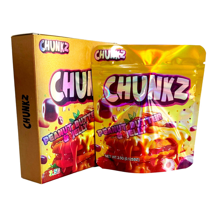 Chunkz Peanut & Jelly 3.5g Holographic Bag with Matching Box Design (500 Units / Per Lot)