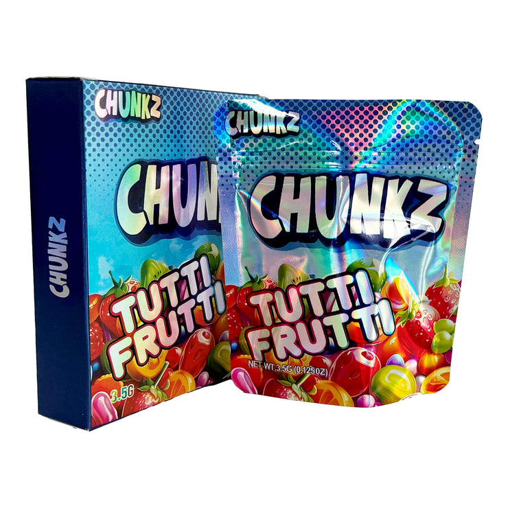 Chunkz Tutti Frutti 3.5g Holographic Bag with Matching Box Design (500 Units / Per Lot)