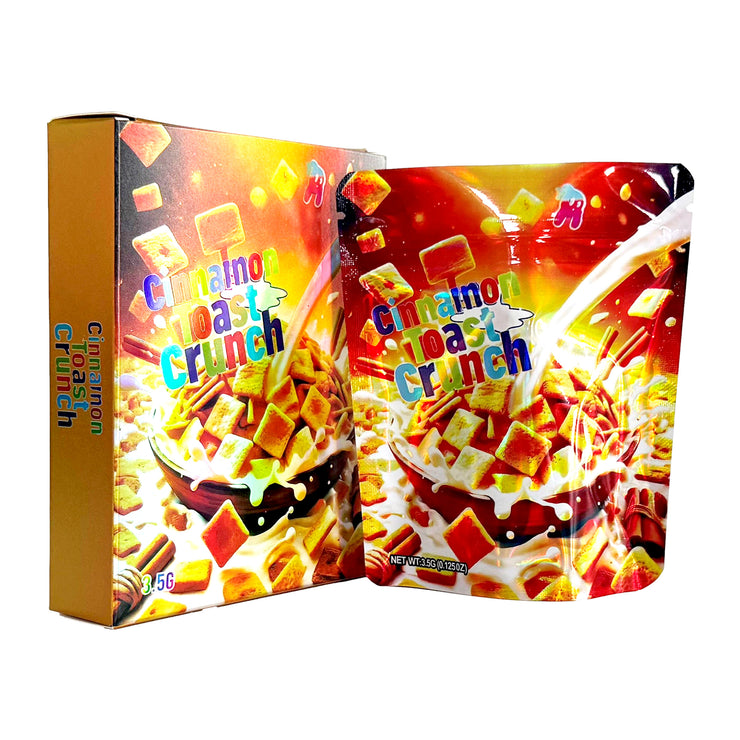 Cinnamon Toast Crunch Orange 3.5g Holographic Bag with Matching Box Design (500 Units / Per Lot)