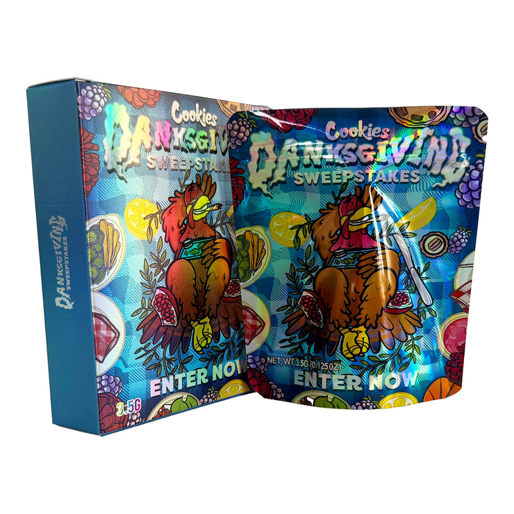 Cookies Danksgiving 3.5g Holographic Bag with Matching Box Design (500 Units / Per Lot)