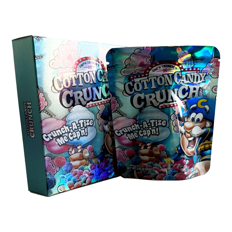 Cotton Candy Crunch 3.5g Holographic Bag with Matching Box Design (500 Units / Per Lot)