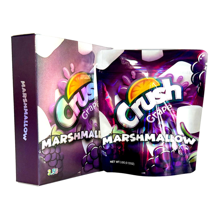 Crush Grape Marshmallow 3.5g Holographic Bag with Matching Box Design (500 Units / Per Lot)