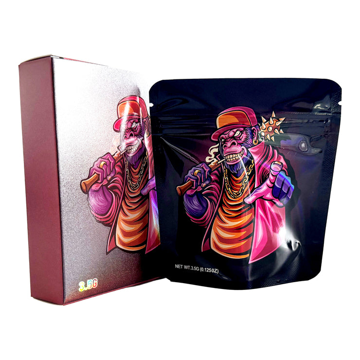 Devil Monkey 3.5g Holographic Bag with Matching Box Design (500 Units / Per Lot)