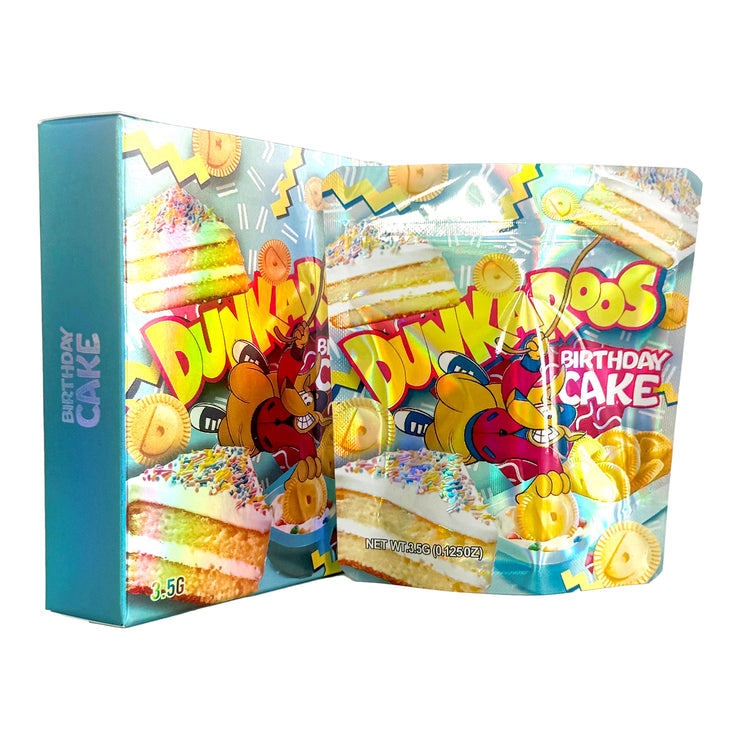 Dunkaroos Birthday Cake 3.5g Holographic Bag with Matching Box Design (500 Units / Per Lot)