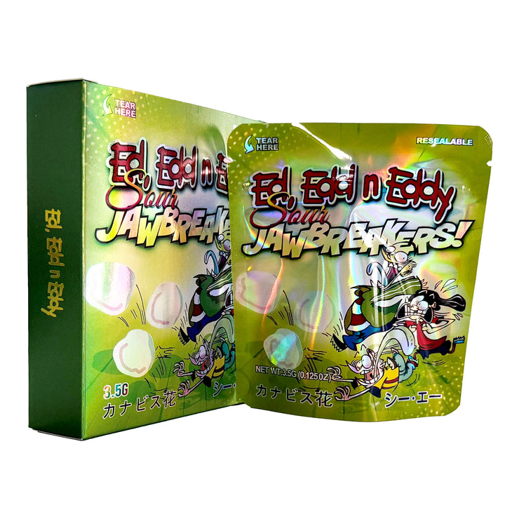 Ed Edd Soar Jawbreakers 3.5g Holographic Bag with Matching Box Design (500 Units / Per Lot)
