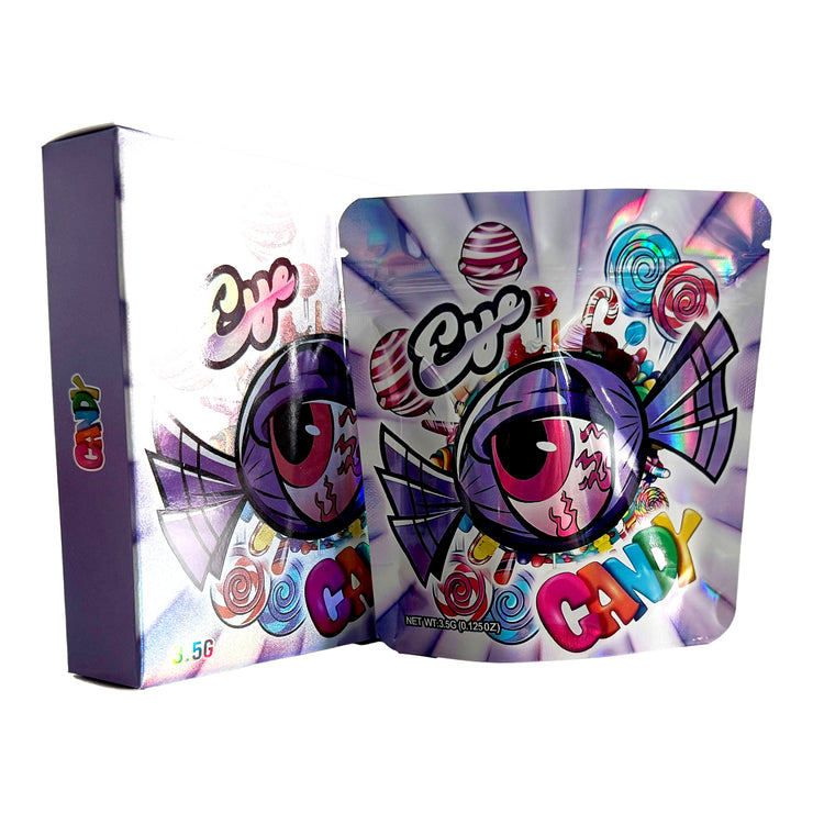 Eye Candy 3.5g Holographic Bag with Matching Box Design (500 Units / Per Lot)