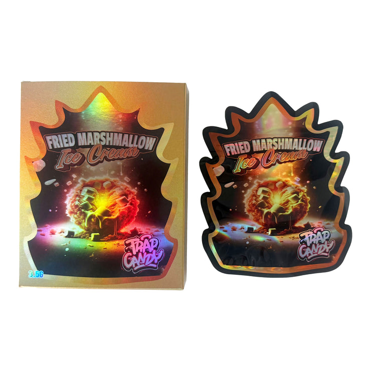 Fried Marshmallow Ice Cream 3.5g Holographic Bag with Matching Box Design (500 Units / Per Lot)