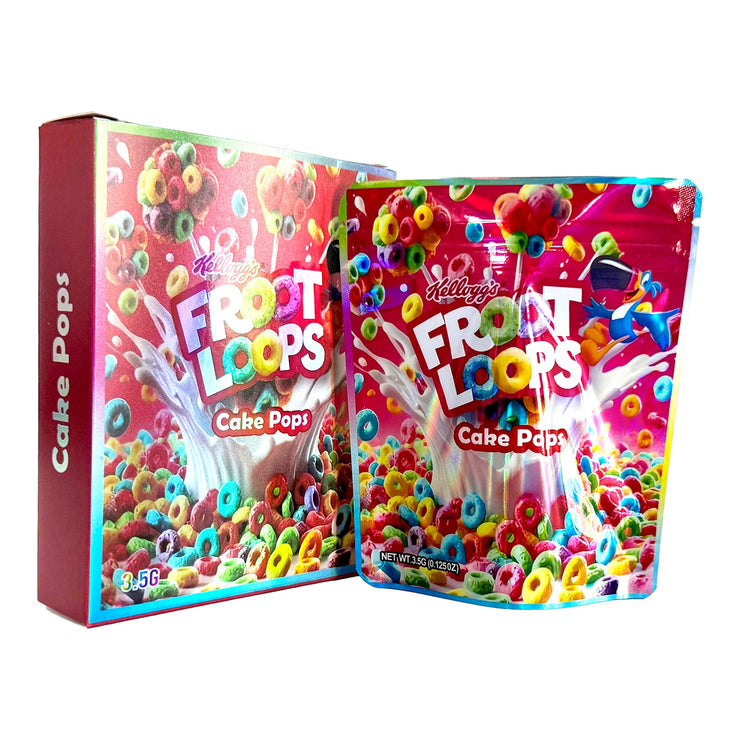 Kellogg's Froot Loops Cake Pops 3.5g Holographic Bag with Matching Box Design (500 Units / Per Lot)