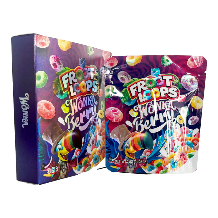 Froot Loops Wonka Berry 3.5g Holographic Bag with Matching Box Design (500 Units / Per Lot)