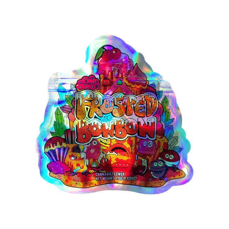 Frosted Bonbon 3.5g Holographic Die Cut Shape Bag (500 Units / Per Lot)