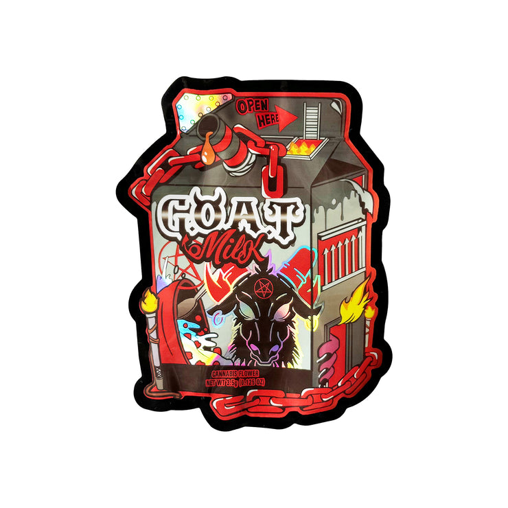 Goat Milk 3.5g Holographic Die Cut Shape Bag (500 Units / Per Lot)