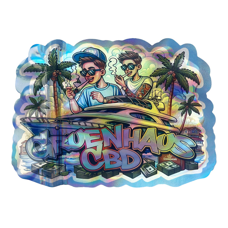 Gruenhaus CBD 3.5g Holographic Die Cut Shape Bag (500 Units / Per Lot)