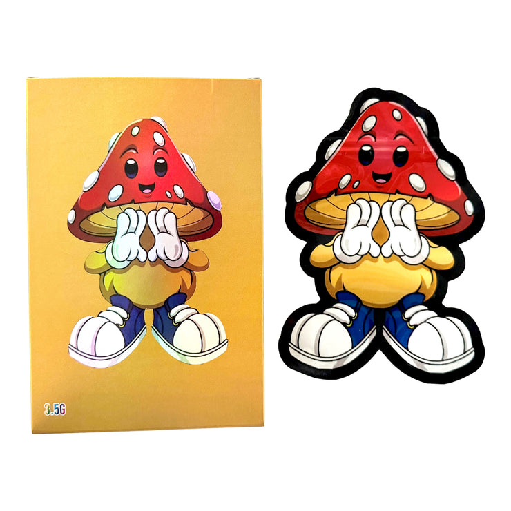 Happy Cute Mushroom 3.5g Holographic Bag with Matching Box Design (500 Units / Per Lot)