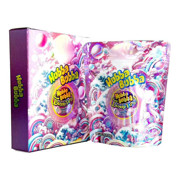Hubba Bubba Bubble Tape 3.5g Holographic Bag with Matching Box Design (500 Units / Per Lot)