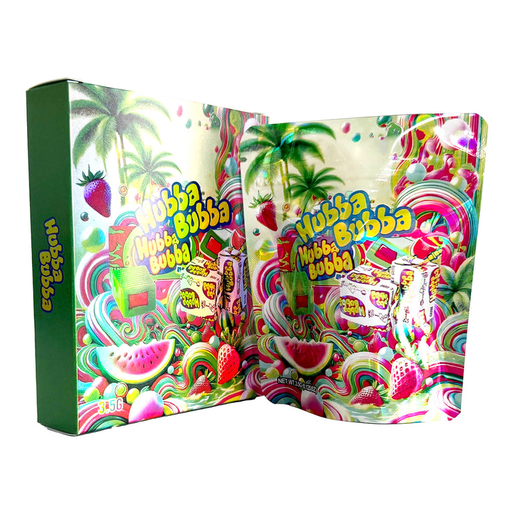 Hubba Bubba 3.5g Holographic Bag with Matching Box Design (500 Units / Per Lot)