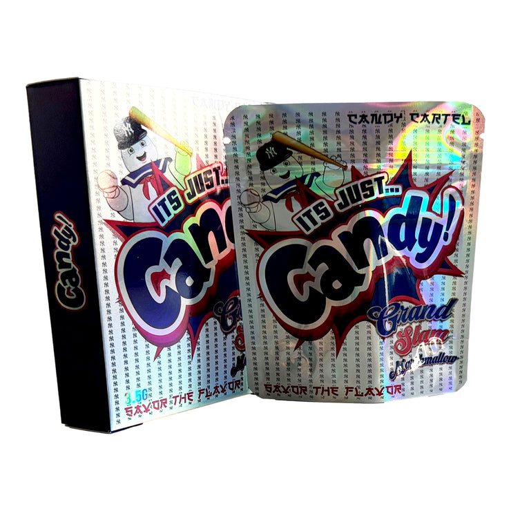 Its Just Candy Grand Slam Marshmallow 3.5g Holographic Bag with Matching Box Design (500 Units / Per Lot)