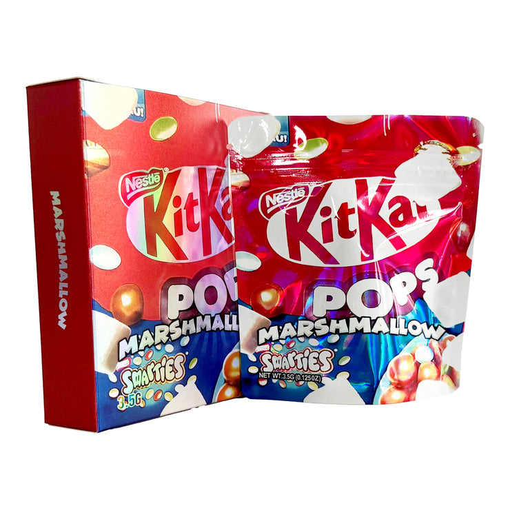 Kitkat Pops Marshmallow 3.5g Holographic Bag with Matching Box Design (500 Units / Per Lot)