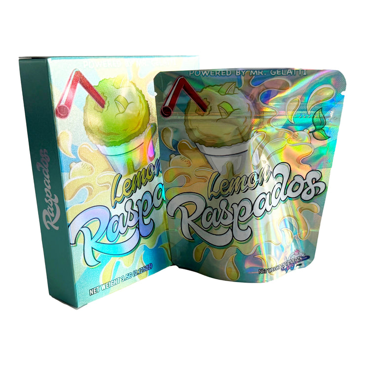 Lemon Raspados 3.5g Holographic Bag with Matching Box Design (500 Units / Per Lot)