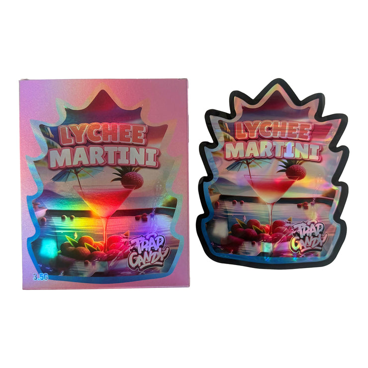 Lychee Martini 3.5g Holographic Bag with Matching Box Design (500 Units / Per Lot)