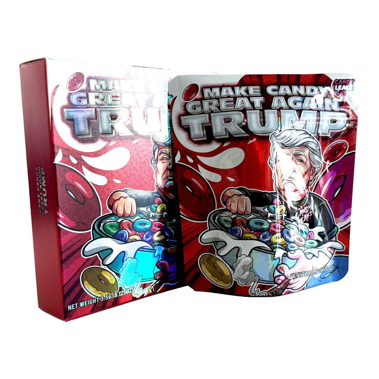 Make Candy Great Again Trump 3.5g Holographic Bag with Matching Box Design (500 Units / Per Lot)