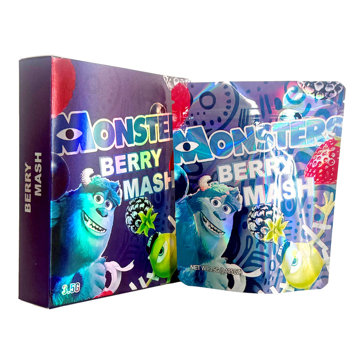 Monsters Berry Mash 3.5g Holographic Bag with Matching Box Design (500 Units / Per Lot)