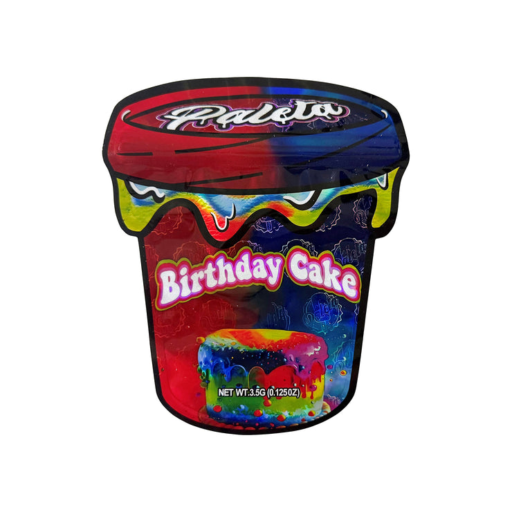 Paleta Birthday Cake 3.5g Holographic Die Cut Shape Bag (500 Units / Per Lot)
