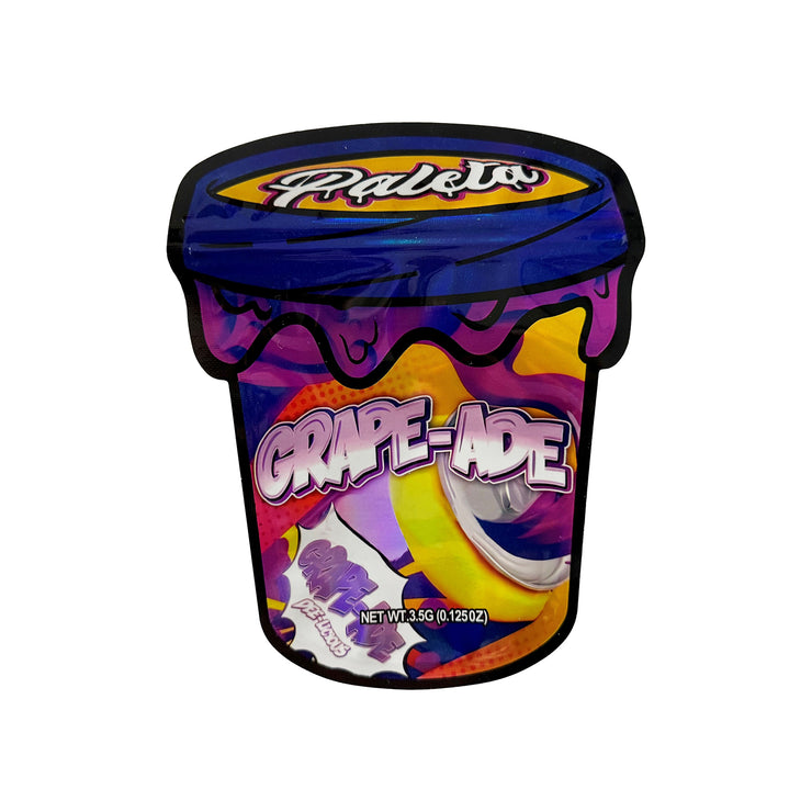 Paleta Grape Ade 3.5g Holographic Die Cut Shape Bag (500 Units / Per Lot)
