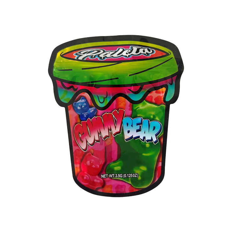 Paleta Gummy Bear 3.5g Holographic Die Cut Shape Bag (500 Units / Per Lot)