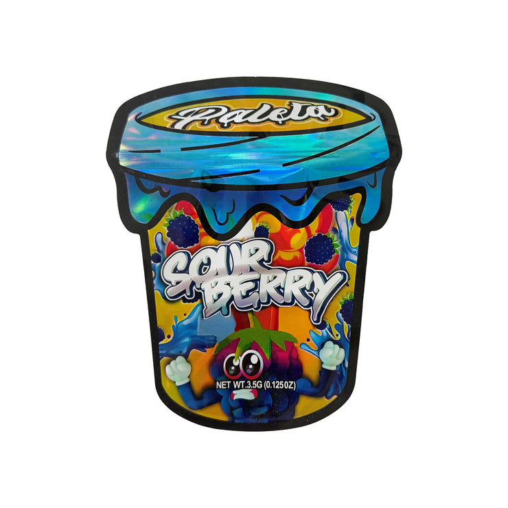 Paleta Sour Berry 3.5g Holographic Die Cut Shape Bag (500 Units / Per Lot)