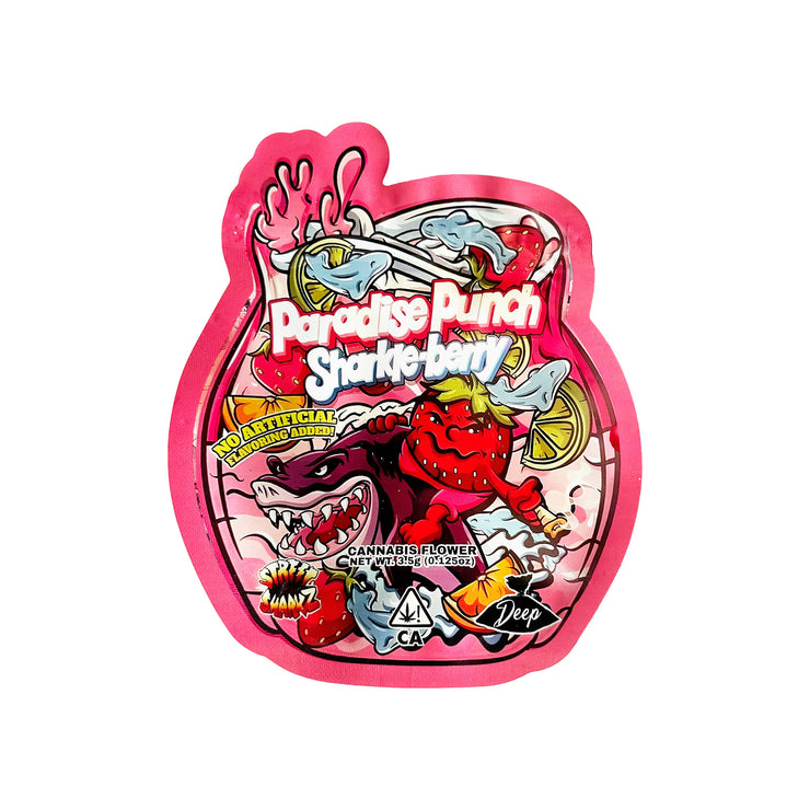 Paradise Punch Sharkle Berry 3.5g Holographic Die Cut Shape Bag (500 Units / Per Lot)
