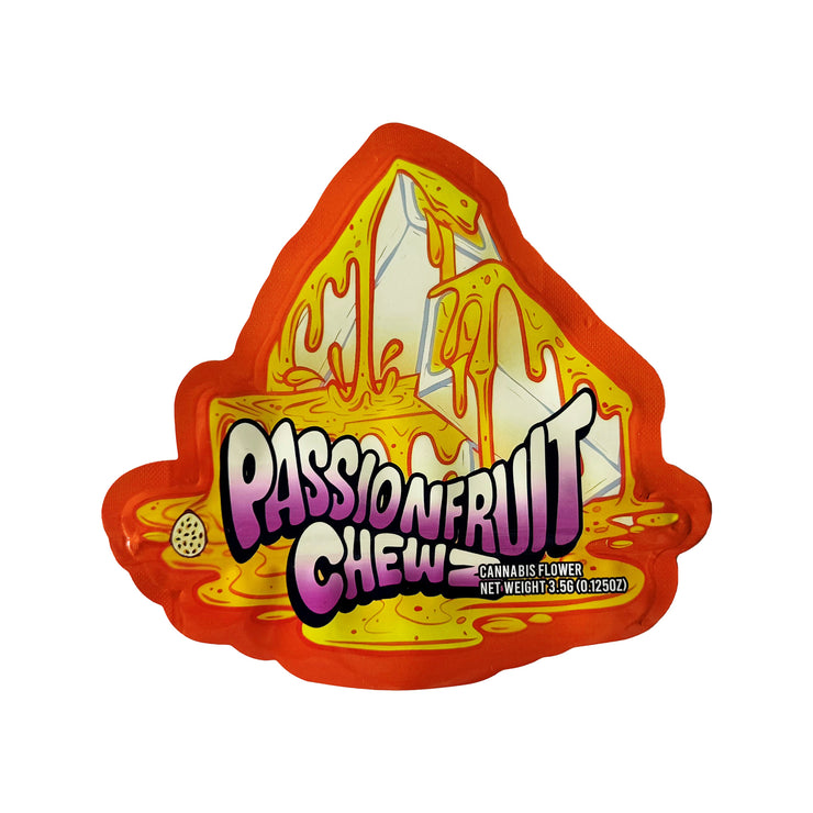 Passion Fruit Chews 3.5g Holographic Bag with Matching Box Design (500 Units / Per Lot)