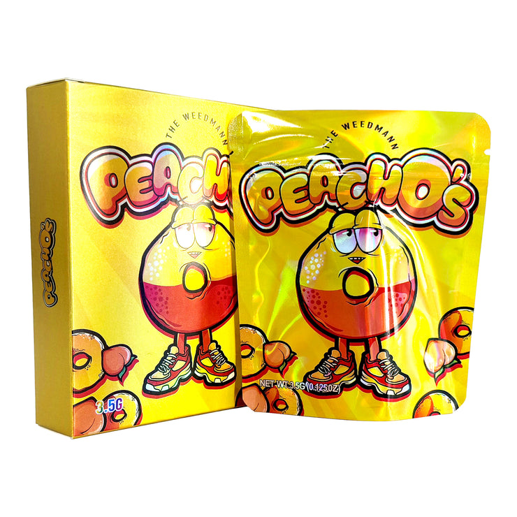 Peachos 3.5g Holographic Bag with Matching Box Design (500 Units / Per Lot)