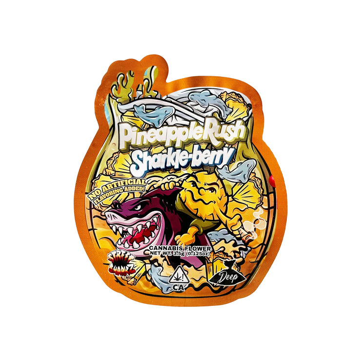 Pineapple Rush Sharkle Berry 3.5g Holographic Die Cut Shape Bag (500 Units / Per Lot)