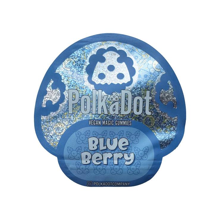 Polka Dot Magic Blueberry 3.5g Holographic Die Cut Shape Bag (500 Units / Per Lot)