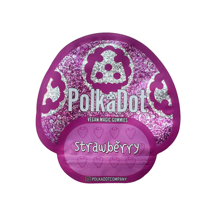 Polka Dot Magic Strawberry 3.5g Holographic Die Cut Shape Bag (500 Units / Per Lot)