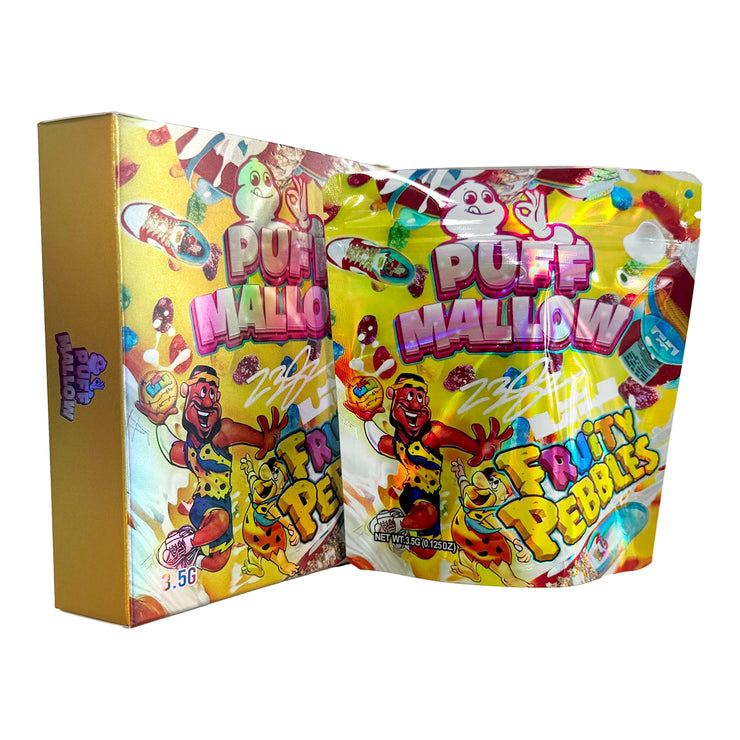 Puff Mallow Fruity Pebbles 3.5g Holographic Bag with Matching Box Design (500 Units / Per Lot)
